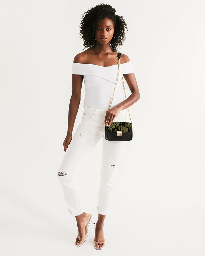 Print On Demand - Petite Shoulder Bag - "EOD Bomb Flag" (OD Green on Black)