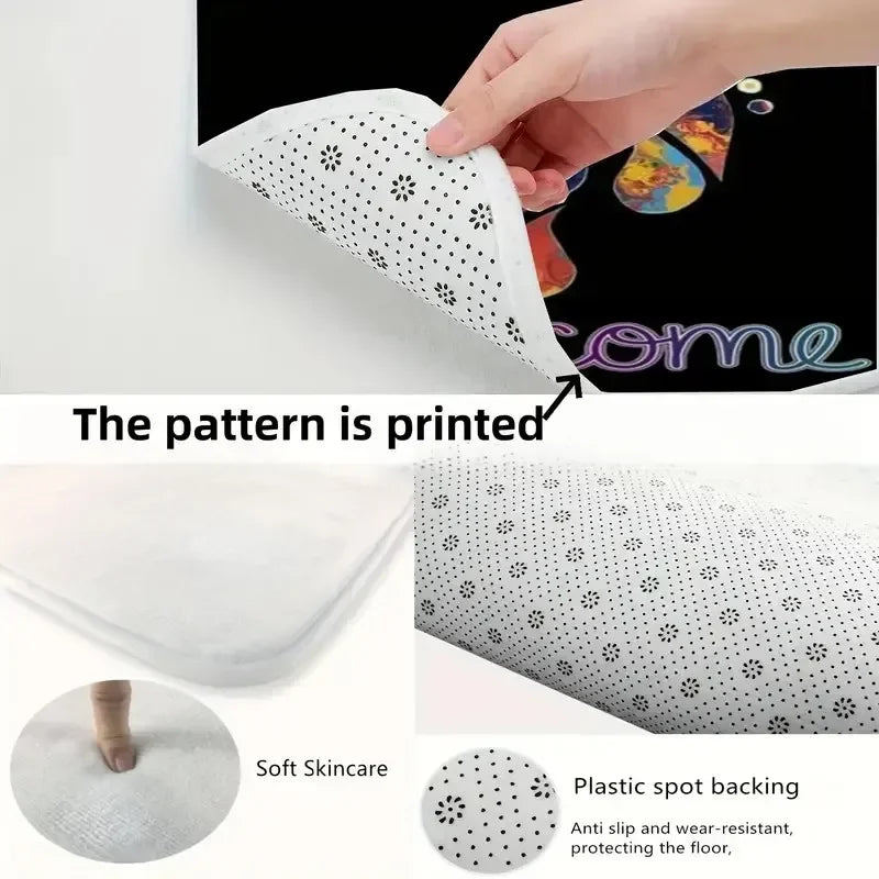 Nordic Large Area Rug – Orange Brown Soft Non-Slip Floor Mat