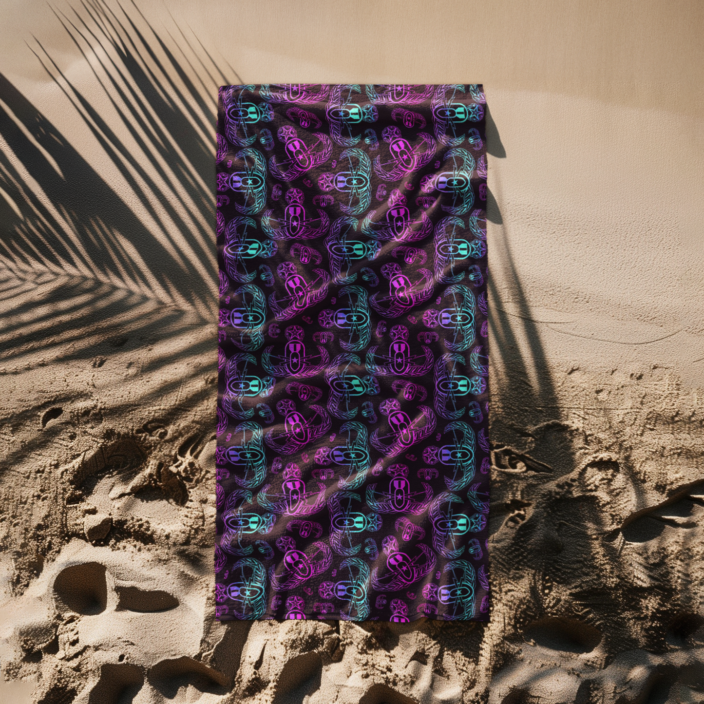 Print On Demand - Beach Towel - "EOD Ombre"(Purple/Pink/Turquoise)