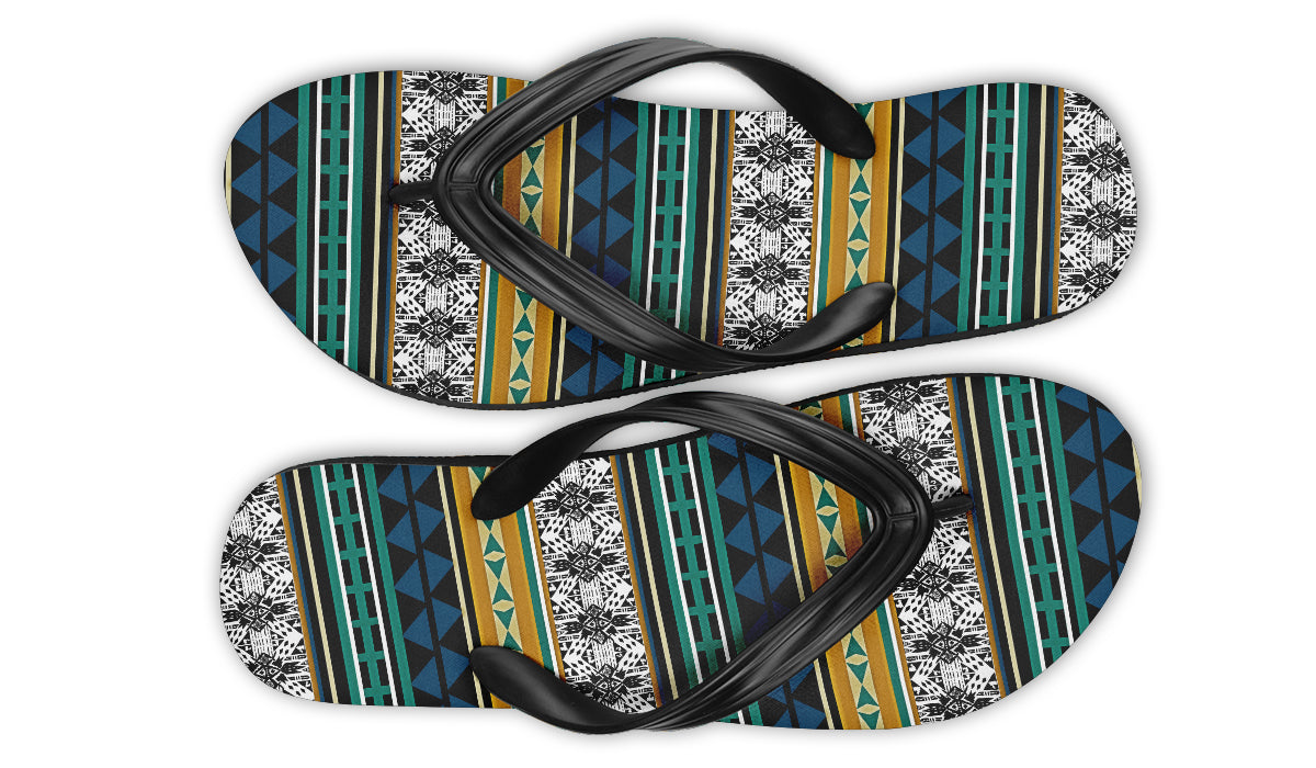Print On Demand - Flip Flops - "Aztec Verde"