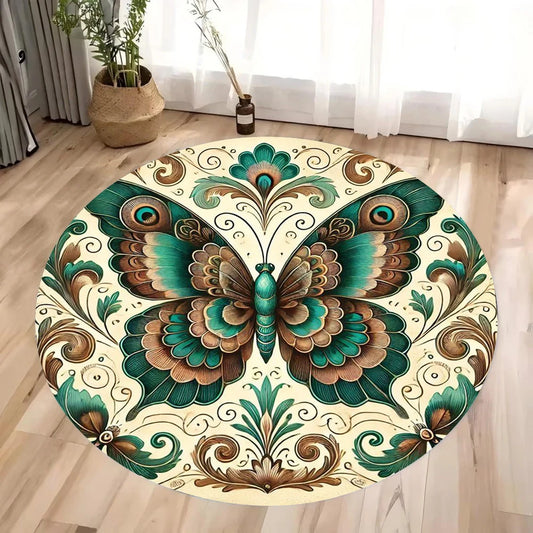 Retro Bohemian Butterfly Rug – Anti-Slip Home Decor Mat