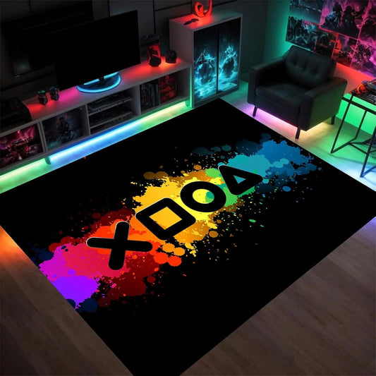 3D Cartoon Game Controller Carpet – Non-Slip Gaming Room & Bedroom Rug