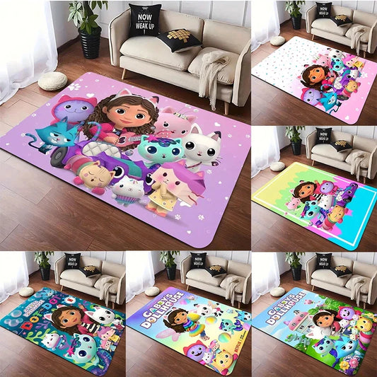 Cute Gabby’s Dollhouse Rug – Cartoon Kids Floor Mat for Bedroom & Living Room Decor