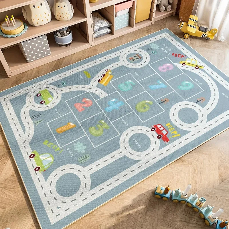3D Soccer Football Field Rug – Kids Play Mat for Bedroom & Living Room Decoration