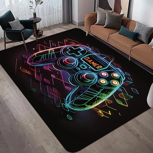 Gaming Controller Rug – Non-Slip Washable Gamer Room Carpet