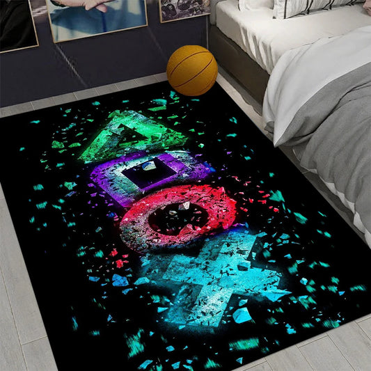 3D Cartoon Gamer Rug – Game Controller Non-Slip Floor Mat