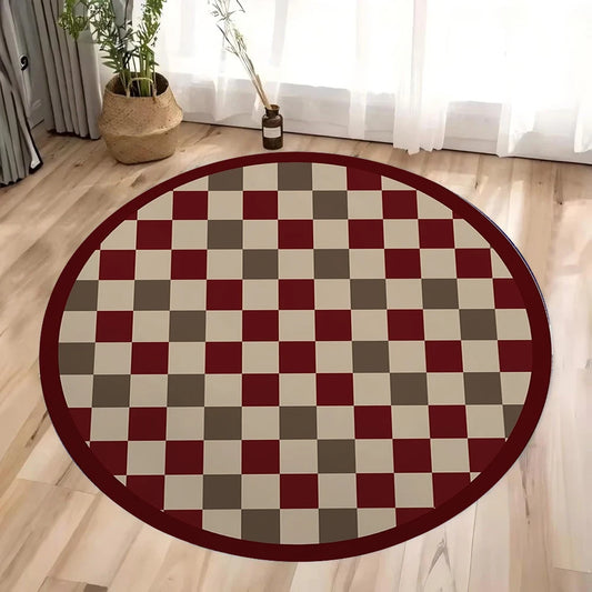 Ankor Red Luxury Round Rug – High-End Living Room Decor