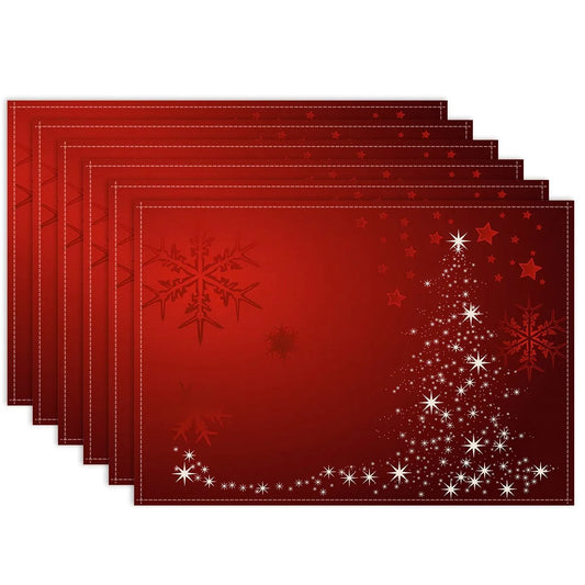 4/6/8 Christmas placemats Christmas tree table mats and Christmas party table insulation mats