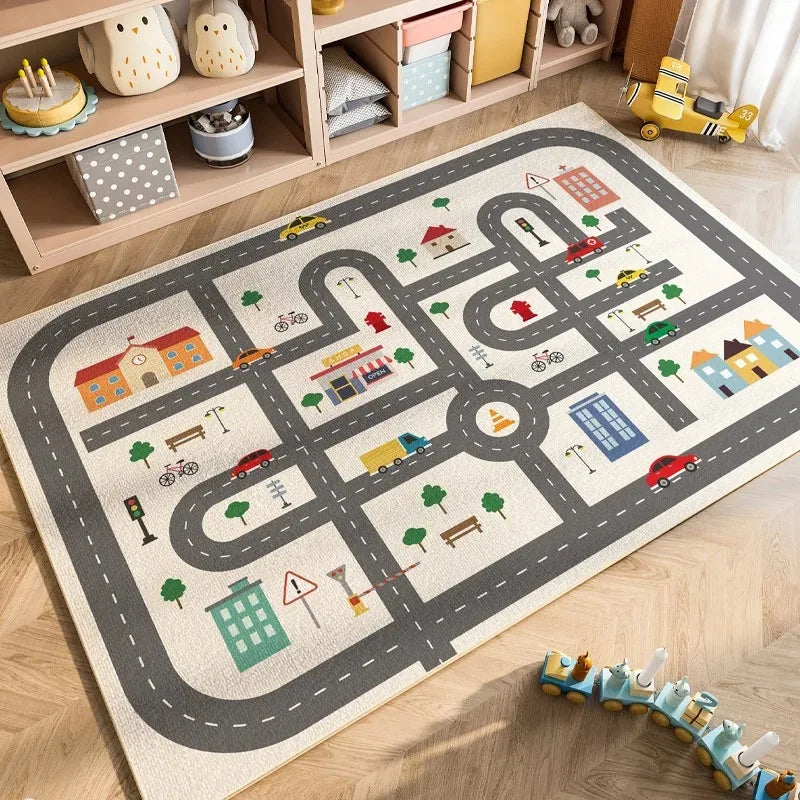 3D Soccer Football Field Rug – Kids Play Mat for Bedroom & Living Room Decoration
