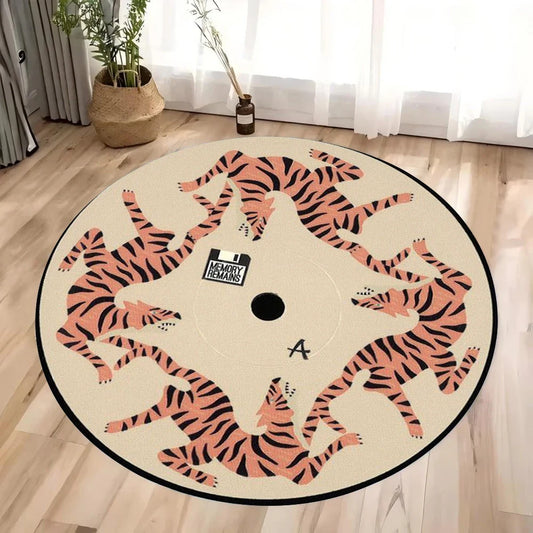 Jungle Safari Animal Round Rug – Non-Slip Kids Play Mat