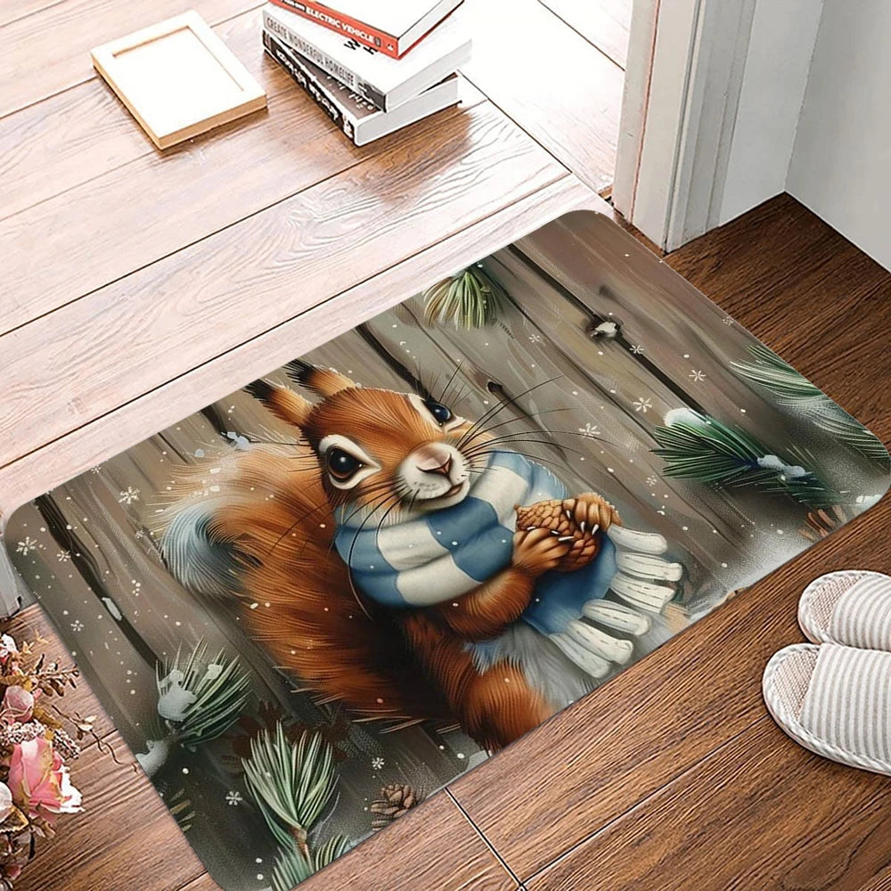 Christmas Golden Retriever Doormat – Non-Slip Washable Rug for Living Room, Bedroom, Bathroom & Kitchen