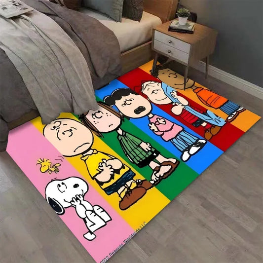 MINISO Snoopy Cartoon Rug – Lively Printed Floor Mat for Bathroom, Bedroom & Living Room Decor