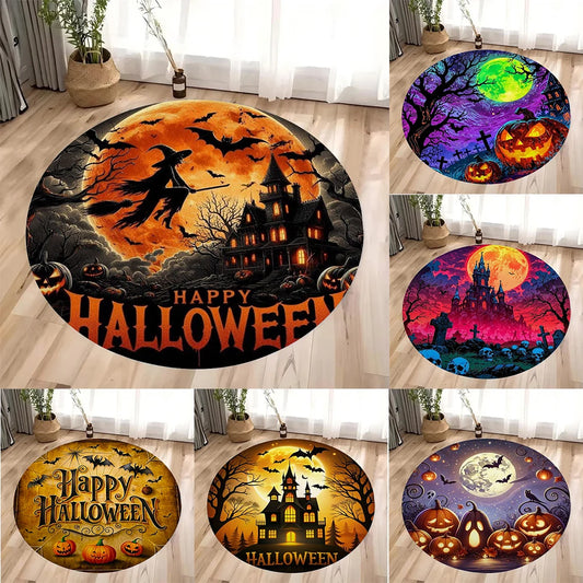 Halloween Round Rug – Living Room Bedroom Decor Carpet