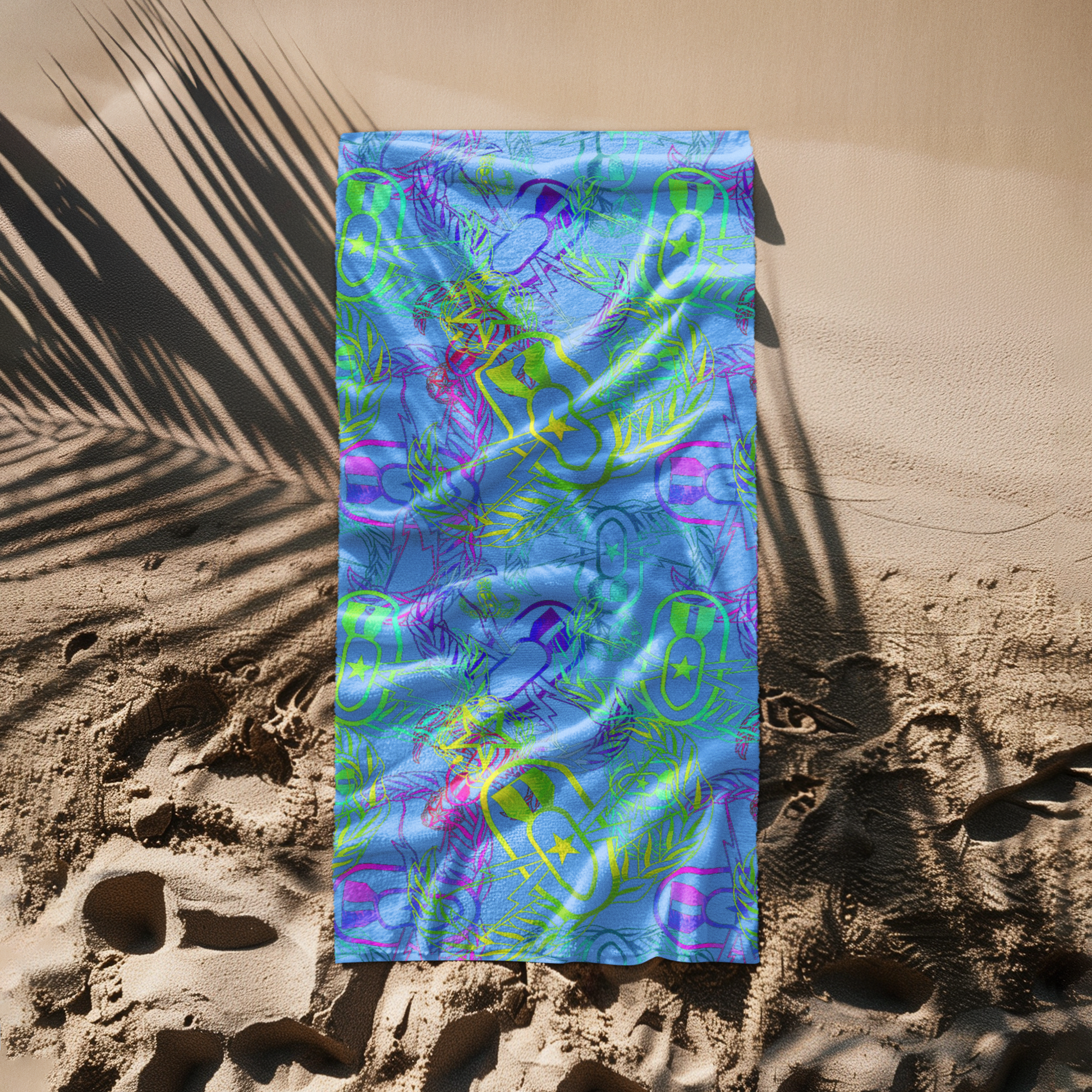 Print On Demand  - Beach Towel - "It's 5 o'clock Somewhere" (Pastels)